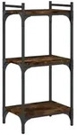 vidaXL B&uuml;cherregal, Buchregal 3 B&ouml;den R&auml;uchereiche 40x30x86 cm Holzwerkstoff