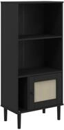 vidaXL B&uuml;cherregal B&uuml;cherschrank SENJA Rattan-Look Schwarz 60x35x130cm...