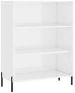 vidaXL Standregal Regalschrank Hochglanz-Wei&szlig; 69,5x32,5x90 cm Holzwerkstoff,...