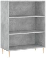 vidaXL B&uuml;cherregal B&uuml;cherregal Betongrau 69,5x32,5x90 cm Holzwerkstoff, 1-tlg.