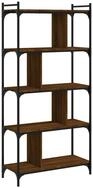 vidaXL B&uuml;cherregal B&uuml;cherregal 5 B&ouml;den Braun Eiche-Optik 76x32x158cm