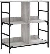 vidaXL B&uuml;cherregal NA B&uuml;cherregal Grau Sonoma 78,5x33x82 cm Spanplatte