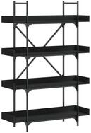 vidaXL B&uuml;cherregal, Buchregal 4 B&ouml;den Schwarz 100x33x145,5 cm Holzwerkstoff