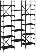 vidaXL B&uuml;cherregal B&uuml;cherregal Schwarz 127,5x28,5x172,5 cm Holzwerkstoff,...
