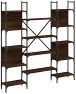 vidaXL B&uuml;cherregal B&uuml;cherregal Braun Eichen-Optik 155,5x24x166,5 cm Holzwerkstoff,