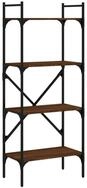 vidaXL B&uuml;cherregal, Buchregal 4 F&auml;cher Braun Eiche 56x31,5x138,5 cm...