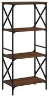 vidaXL B&uuml;cherregal B&uuml;cherregal 4 B&ouml;den Braun Eiche 59x35x132 cm...