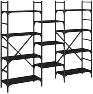 vidaXL B&uuml;cherregal B&uuml;cherregal Schwarz 160x28,5x136,5 cm Holzwerkstoff, 1-tlg.
