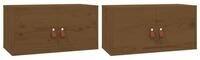 vidaXL Regal Wandschr&auml;nke 2 Stk. Honigbraun 60x30x30 cm Massivholz Kiefer,...