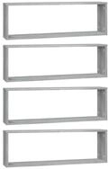 vidaXL Regal Wandregale 4 Stk. Grau Sonoma 80x15x26,5 cm Holzwerkstoff, 4-tlg.