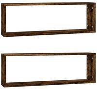 vidaXL Regal Wandregale 2 Stk. R&auml;uchereiche 80x15x26,5 cm Holzwerkstoff, 2-tlg.