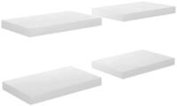vidaXL Wandregal, Schweberegale 4 Stk. Hochglanz-Wei&szlig; 40x23x3,8 cm MDF