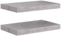 vidaXL Wandregal, Schweberegale 2 Stk. Betongrau 40x23x3,8 cm MDF