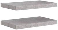 vidaXL Wandregal, Schweberegale 2 Stk. Betongrau 50x23x3,8 cm MDF