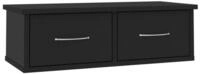 vidaXL Wandregal, Wand-Schubladenregal Schwarz 60x26x18,5 cm Holzwerkstoff