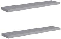 vidaXL Wandregal, Schwebende Wandregale 2 Stk. Grau 120x23,5x3,8 cm MDF