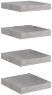 vidaXL Wandregal, Schweberegale 4 Stk. Betongrau 23x23,5x3,8 cm MDF