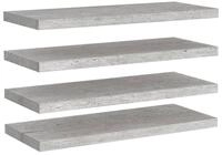 vidaXL Wandregal, Schweberegale 4 Stk. Betongrau 80x23,5x3,8 cm MDF