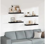 vidaXL Wandregal vidaXL Schweberegale 4 Stk. Hochglanz-Schwarz 80x23,5x3,8 cm...