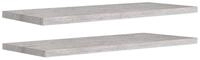 vidaXL Wandregal, Schweberegale 2 Stk. Betongrau 90x23,5x3,8 cm MDF