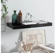 vidaXL Wandregal, Schweberegal Hochglanz-Schwarz 50x23x3,8 cm MDF