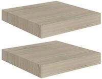 vidaXL Wandregal, Schwebende Wandregale 2 Stk. Eichefarben 23x23,5x3,8cm MDF