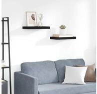 vidaXL Wandregal vidaXL Schweberegale 2 Stk. Schwarz 40x23,5x3,8 cm MDF