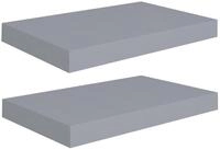 vidaXL Wandregal, Schwebende Wandregale 2 Stk. Grau 40x23x3,8cm MDF