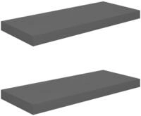 vidaXL Wandregal, Schweberegale 2 Stk. Hochglanz-Grau 60x23,5x3,8 cm MDF