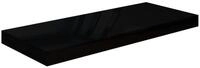 vidaXL Wandregal, Schweberegal Hochglanz-Schwarz 60x23,5x3,8 cm MDF