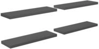 vidaXL Wandregal, Schweberegale 4 Stk. Hochglanz-Grau 80x23,5x3,8 cm MDF