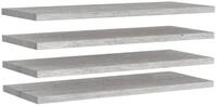 vidaXL Wandregal, Schweberegale 4 Stk. Betongrau 90x23,5x3,8 cm MDF