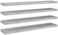 vidaXL Wandregal, Schweberegale 4 Stk. Betongrau 120x23,5x3,8 cm MDF