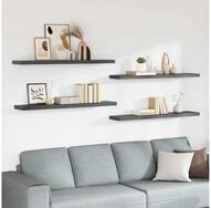 vidaXL Wandregal vidaXL Schweberegale 4 Stk. Hochglanz-Grau 120x23,5x3,8 cm MDF