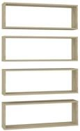 vidaXL Wandregal, W&uuml;rfelregale 4 Stk. Sonoma-Eiche 80x15x26,5 cm Holzwerkstoff