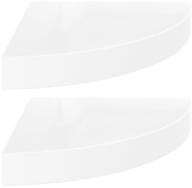 vidaXL Wandregal, Eck-Schweberegale 2 Stk. Hochglanz-Wei&szlig; 25x25x3,8 cm MDF