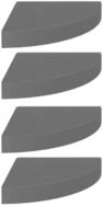 vidaXL Wandregal, Eck-Schweberegale 4 Stk. Hochglanz-Grau 25x25x3,8 cm MDF