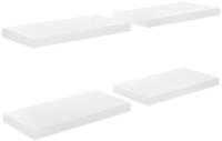 vidaXL Wandregal, Schweberegale 4 Stk. Hochglanz-Wei&szlig; 50x23x3,8 cm MDF