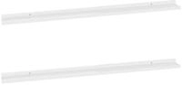vidaXL Wandregal, Regale 2 Stk. Hochglanz-Wei&szlig; 115x9x3 cm