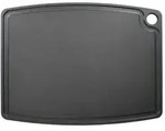 JADE Schneidebrett Gourmet Professional schwarz mit Saftrille aus Zellulose Laminat,