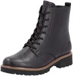 Schn&uuml;rboots REMONTE, Damen, Gr. 36, schwarz, Leder, Lederimitat, unifarben, Schuhe
