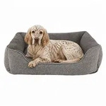 lionto Hundebett mit abnehmbaren Bezug, modernes Hundesofa 90x75 cm, grau,...