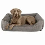 lionto Hundebett mit abnehmbaren Bezug, modernes Hundesofa 110x80 cm, grau,...