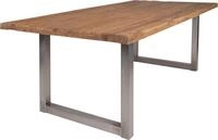 SIT Esstisch Osaka aus recyceltem Teakholz mit Kufengestell im Rustik-Look,