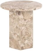 ACTONA GROUP Couchtisch Naxos Couchtisch Beistelltisch &Oslash;50cm Marmor braun.
