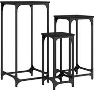 vidaXL Beistelltisch Satztische 3 Stk. Schwarz Holzwerkstoff (1-St)