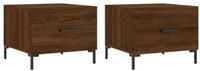 vidaXL Couchtisch Couchtische 2 Stk. Braun Eichen-Optik 50x50x40 cm...