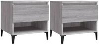 vidaXL Beistelltisch Beistelltische 2 Stk. Grau Sonoma 50x46x50 cm Holzwerkstoff