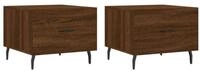 vidaXL Couchtisch Couchtische 2 Stk. Braun Eichen-Optik 50x50x40 cm...