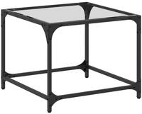 vidaXL Couchtisch Couchtisch mit Glasplatte Transparent 50x50x40 cm Stahl (1-St)